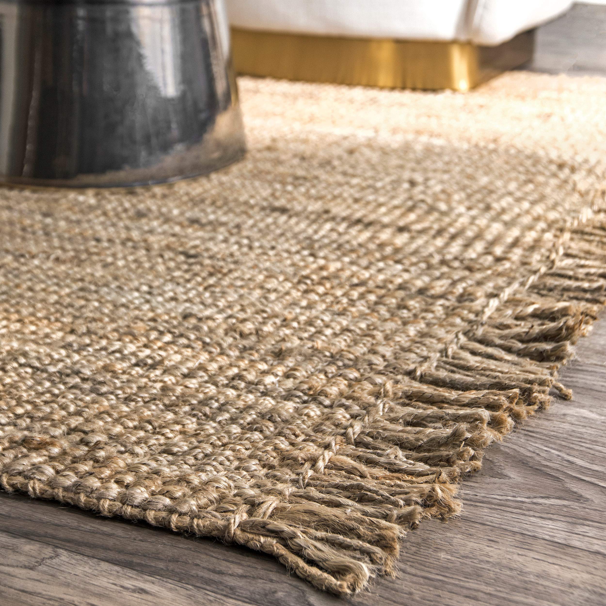 nuLOOM Natura Collection Chunky Loop Accent Jute Rug, 2' x 3', Natural