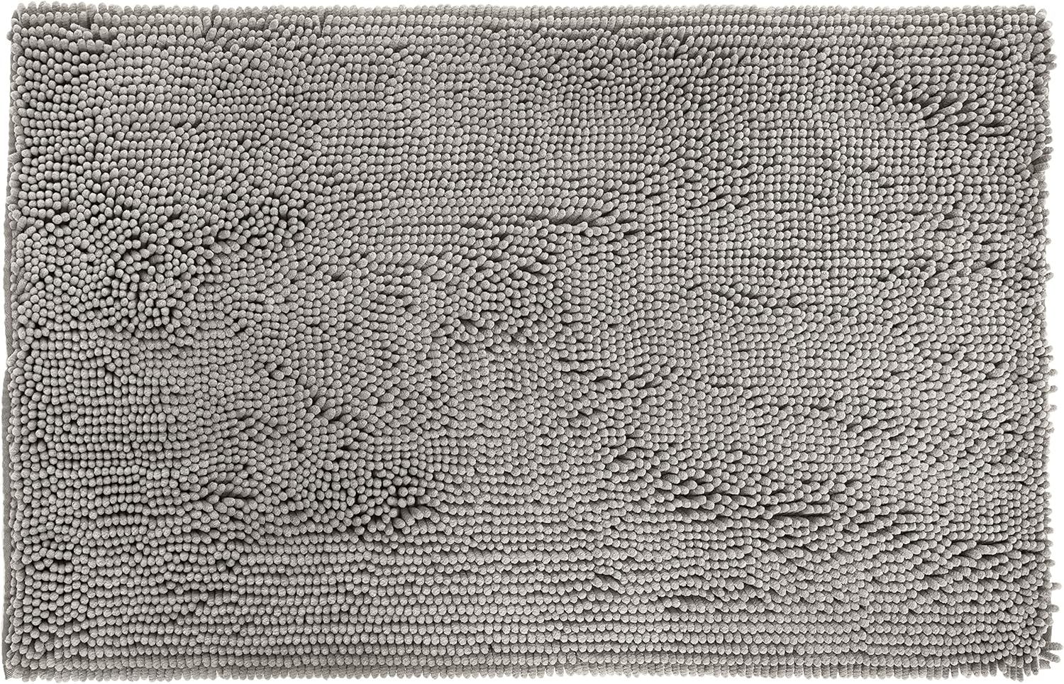 Basics Non-Slip Microfiber Shag Bathroom Rug Mat, 21" x 34", Platinum: Home & Kitchen