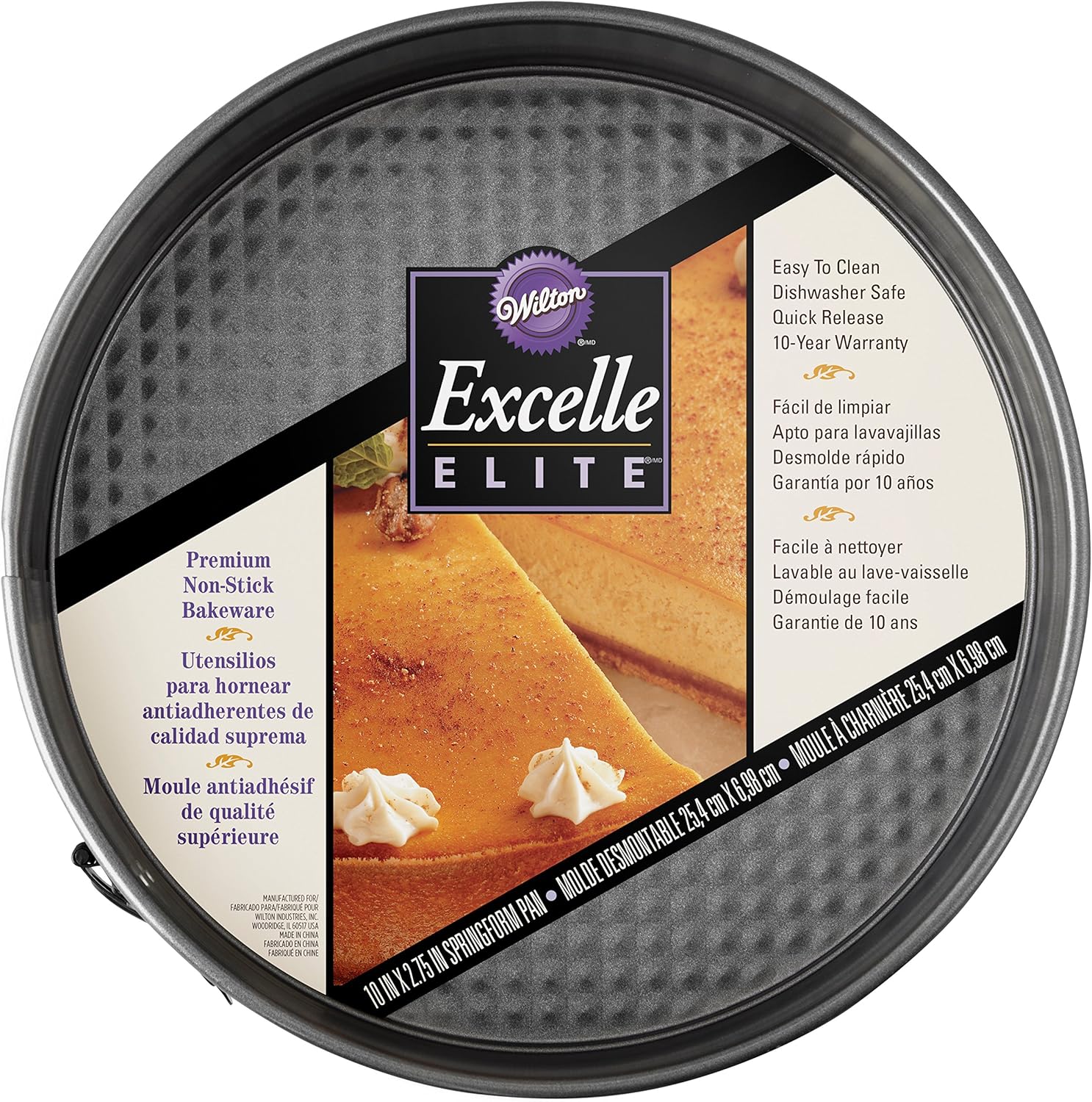 Wilton Excelle Elite Non-Stick Springform Pan, 10-Inch -: Springform Cake Pans: Kitchen & Dining