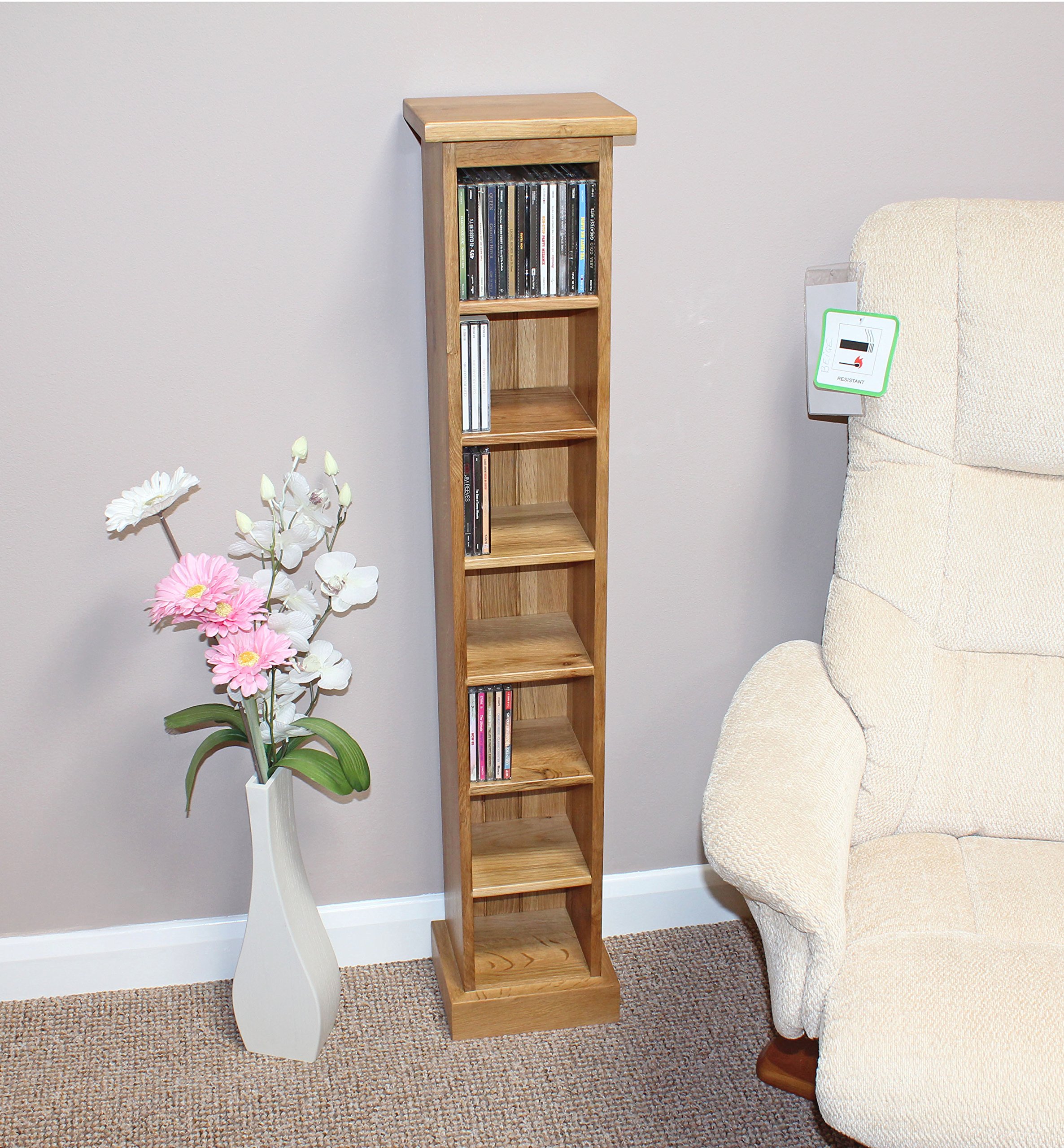 Oak Cd Storage Rack Tower Holds 105 Cds Buy Online In Albania At Desertcart