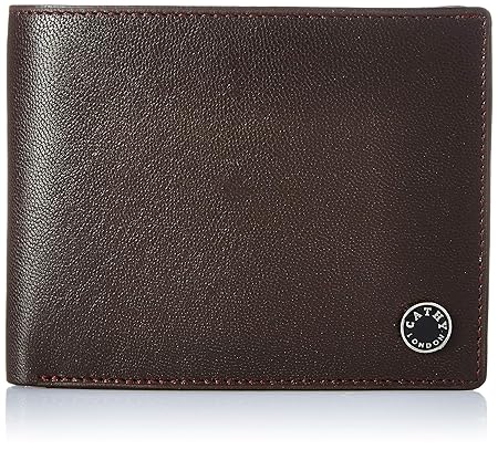 Cathy London 1 ID Window, 11 Card Slot, RFID Blocking Sleek Wallet for Men with Gift Box, Genuine Leather, Brown