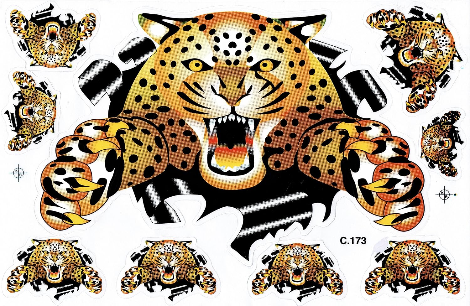Leopard Bunt Sticker Aufkleber Folie 1 Blatt 270 Mm X 180 Mm Wetterfest Amazon De Auto