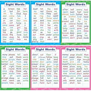 Amazon.com: Sight Words Posters Set - Kindergarten Classroom Supplies