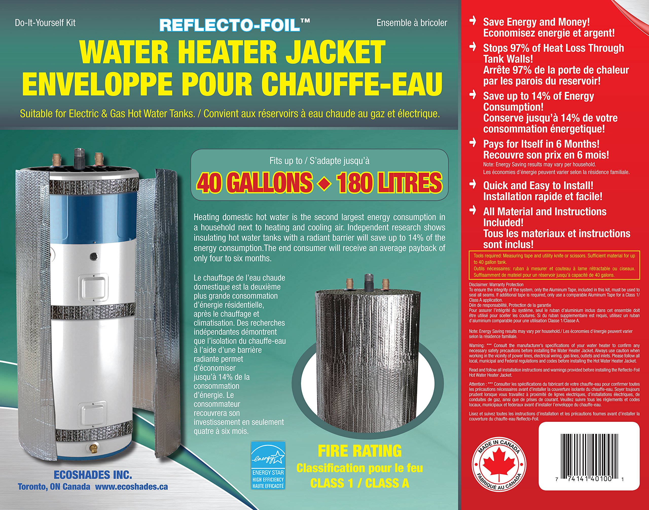 HOT WATER TANK HEATER INSULATION JACKET DIY 'PREMIUM' KIT ENERGY