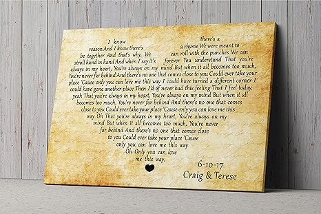 Amazon Co Jp First Dance 歌詞 キャンバス 歌詞 壁アート パーソナライズ 新婚ギフト 25歳の結婚式 彼への結婚式 18x24 Generic