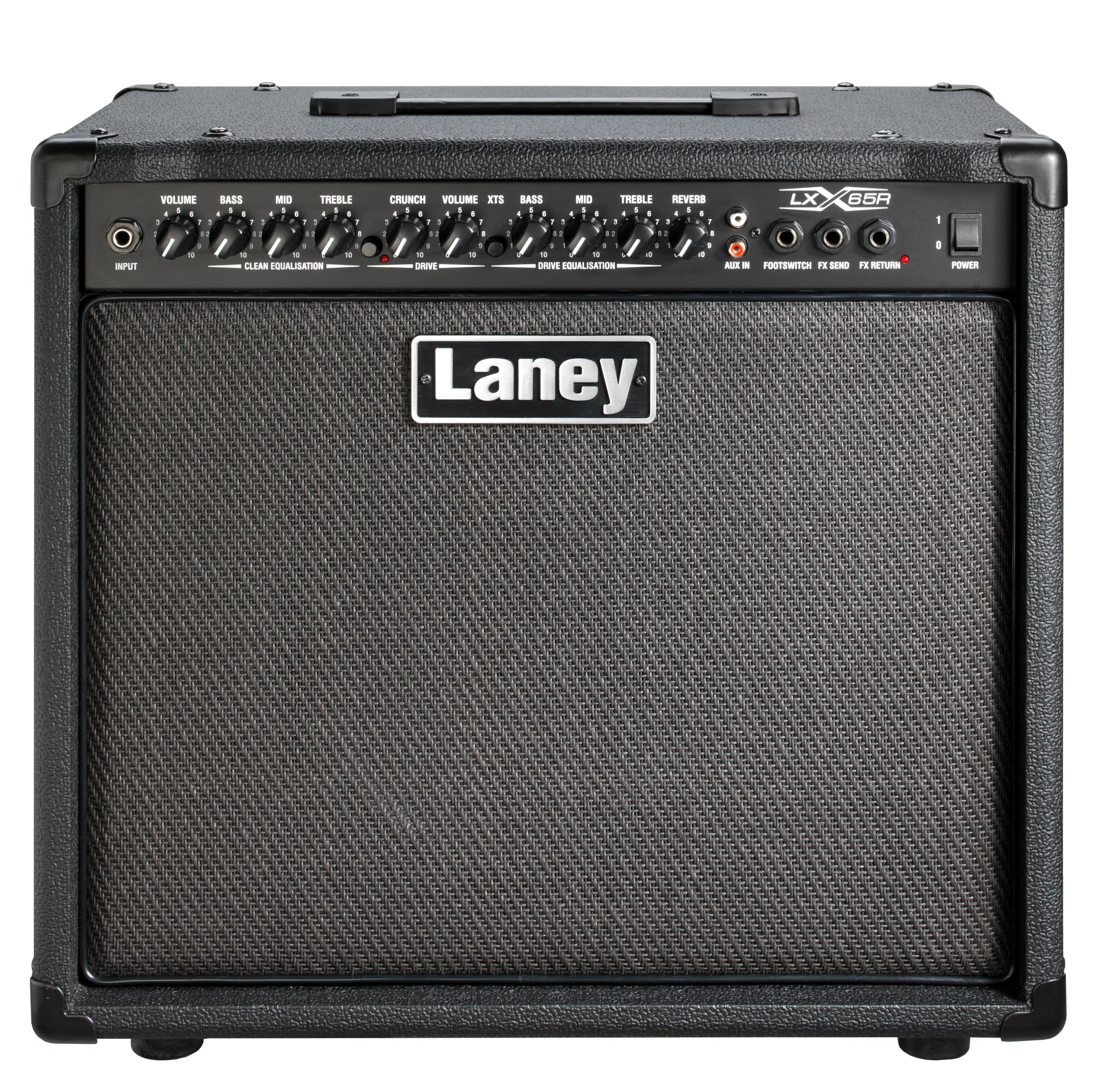 Laney LX65R 65W Electric Guitar Amp – Stage-Ready Combo Amplifier with Clean & Drive Channels, 3-Band EQ, XTS Tone, Reverb, FX Loop, AUX In & Headphone Out – 12” Speaker for Gig or Practice - Black