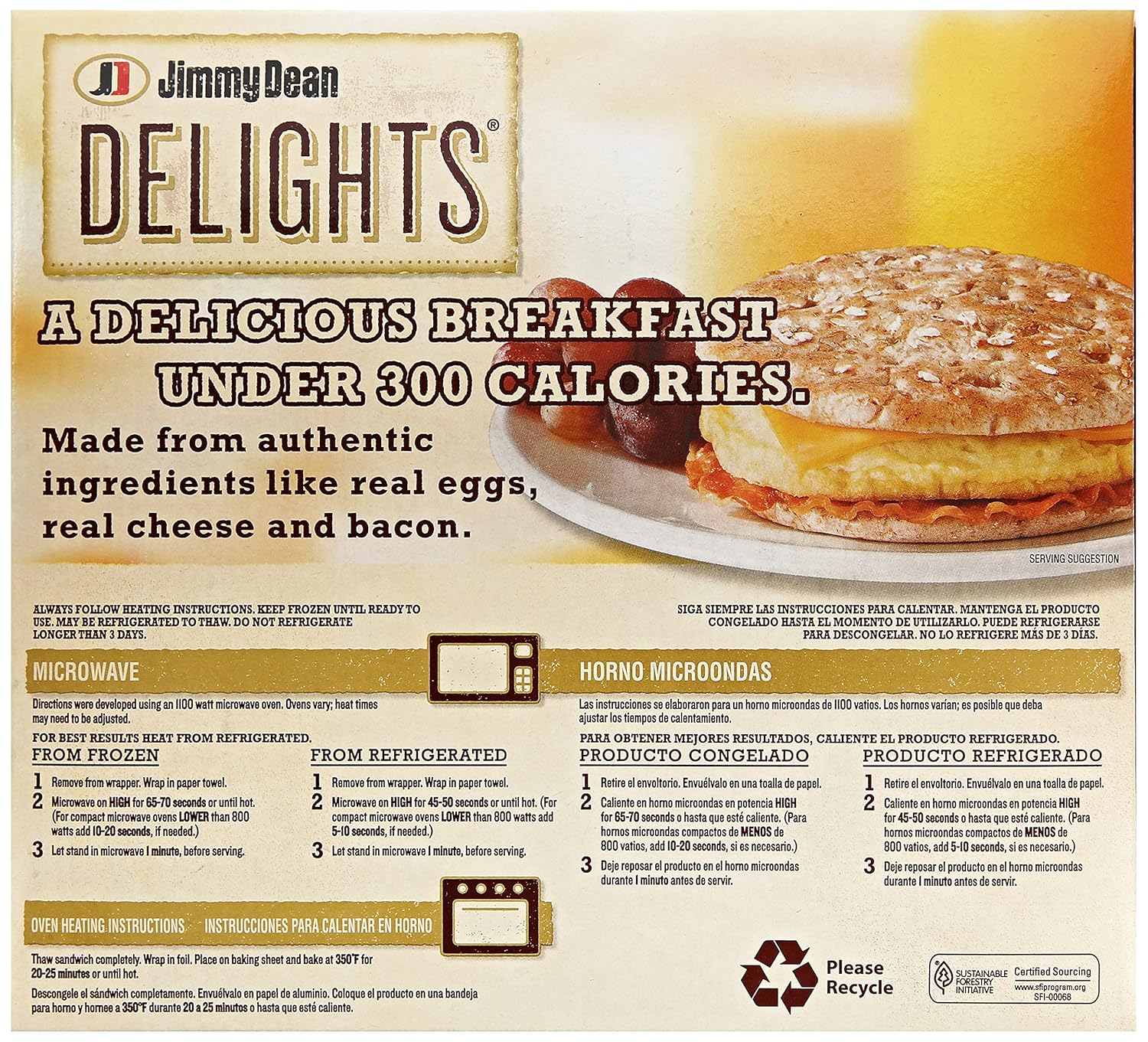 Jimmy Dean, Foods Flatbread Bacon Egg and Cheese, 12.8 oz ...