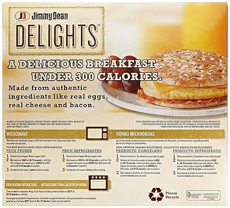 Jimmy Dean, Foods Flatbread Bacon Egg and Cheese, 12.8 oz ...