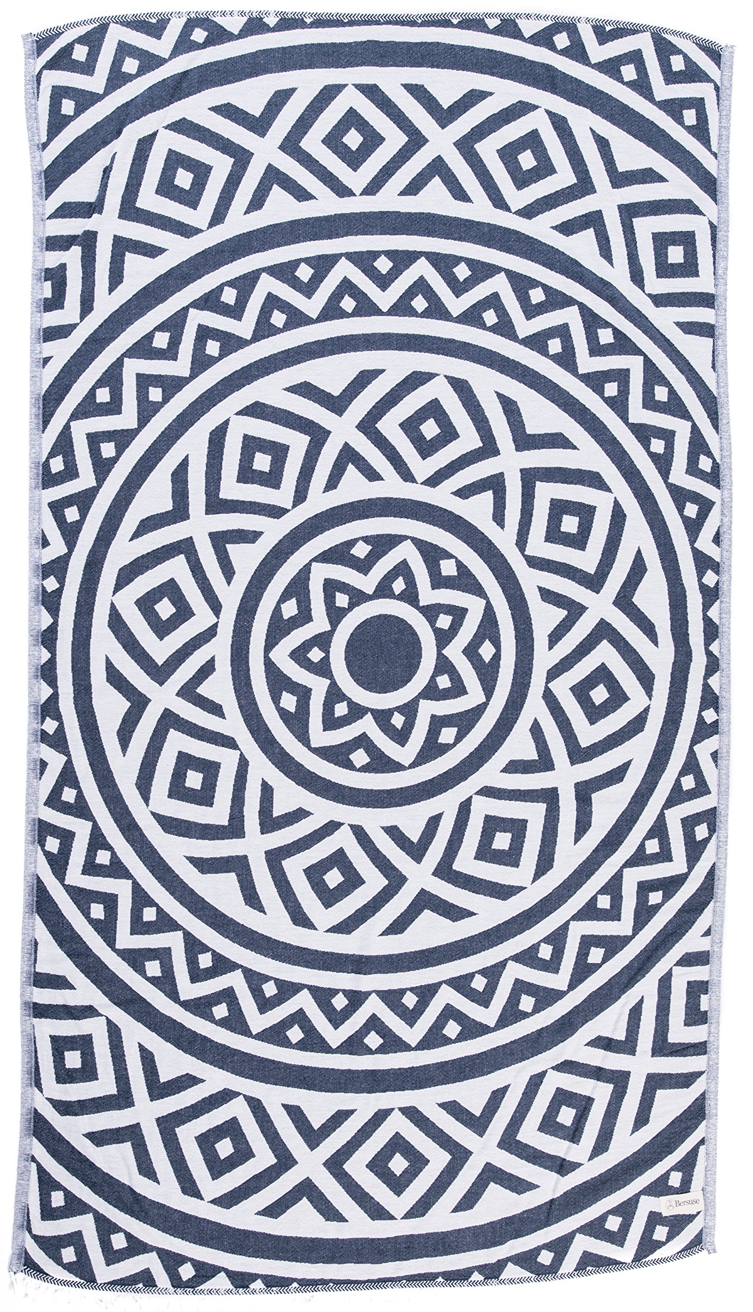 Bersuse 100% Cotton - Venice Turkish Towel - Dark Blue