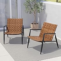 Amazon.com: Grand patio Chairs Set of 2 Leather- Look Wicker