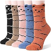EBMORE Merino Wool Cat Socks for Women Thermal Winter Warm Thick Cute Fun Cozy Crew Socks 5 Pairs
