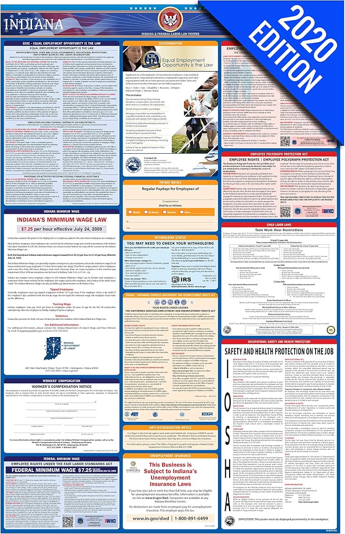 Amazon Com In Labor Law Poster 2020 Edition State Federal