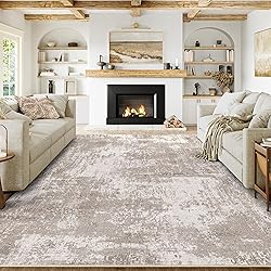 WondRg 6x9 Washable Area Rug Brown Abstract Modern