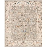 SAFAVIEH Samarkand Collection 9' x 12' Grey/Ivory SRK144F Hand-Knotted Traditional Oriental Premium Wool Living Room Dining B