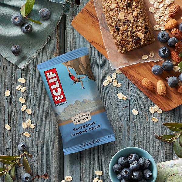 CLIF BAR – BLUEBERRY ALMOND CRISP – MADE WITH ORGANIC OATS – ENERGY BARS – NON-GMO – PLANT BASED PROTEIN BARS (10 PACK)