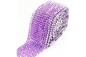 AEAOA Decorative Spike Stud Trim Mesh, 1 Yard Plastic Flatback Roll, Multi-Color, for DIY Crafts and Costumes (Light Purple)