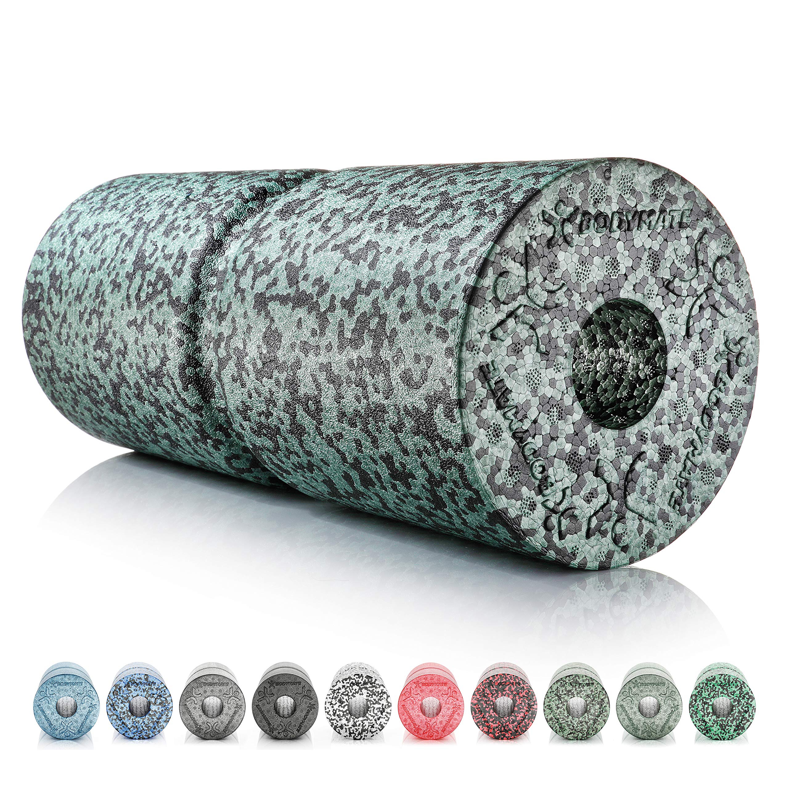 BODYMATE Care Medium Hard Foam Roller 35 x 14 cm for Spine Relief + Free E-Book