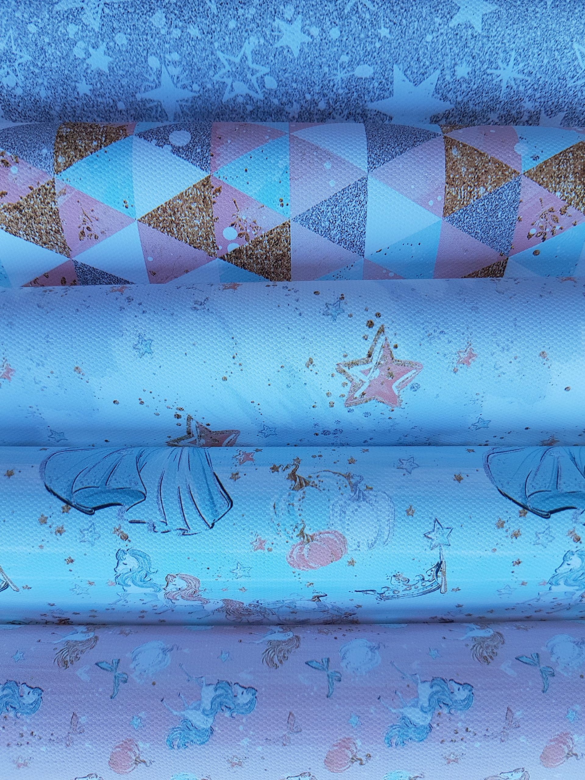 Princess Themes Canvas Fabric Bundles for Hair Bow Making 5 Sheets per Collection unbacked (Bundle 2)