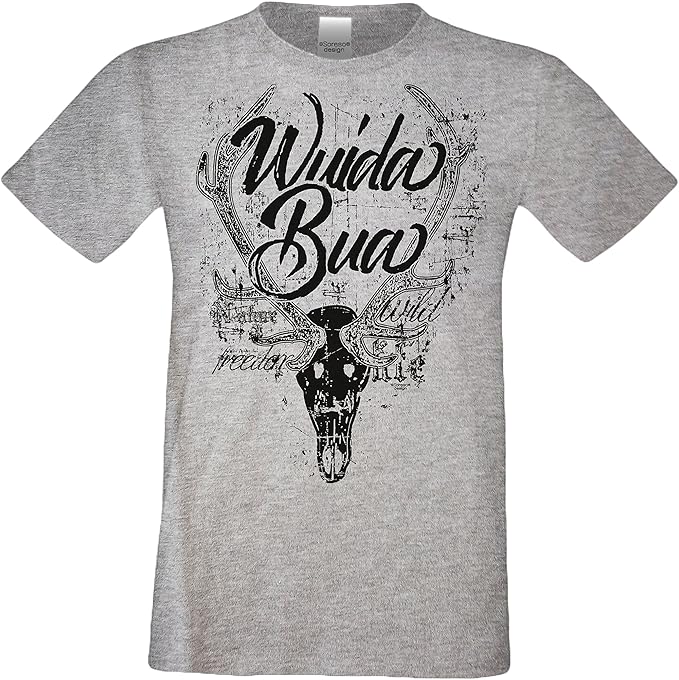 Bayrisches Sprüche Fun Trachten TShirt Herren + Wuida Bua