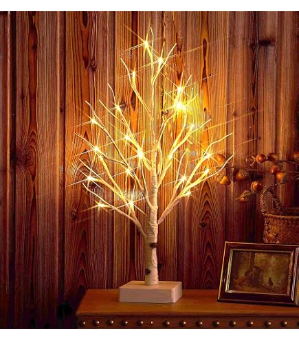 PXBNIUYA 144 LED Birch Tree Light With Timer - USB/Battery Powered, DIY Bendable Branches, Warm White Fairy Spirit Tree For Home & Holiday Decor - View #6