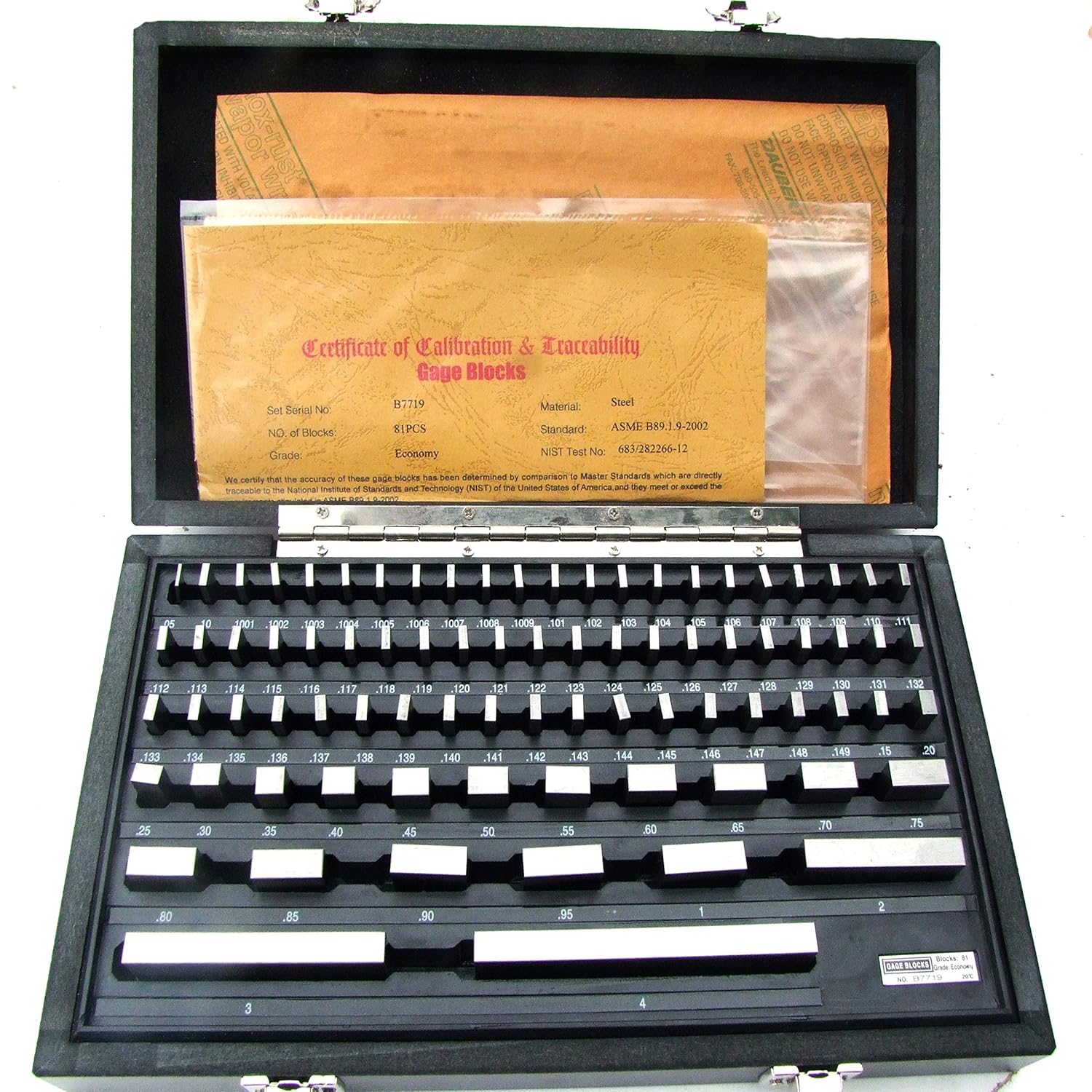 HFS Tm 81 PCS GRADE B GAGE GAUGE BLOCK SET NIST TRACEABLE CERTIFICATE
