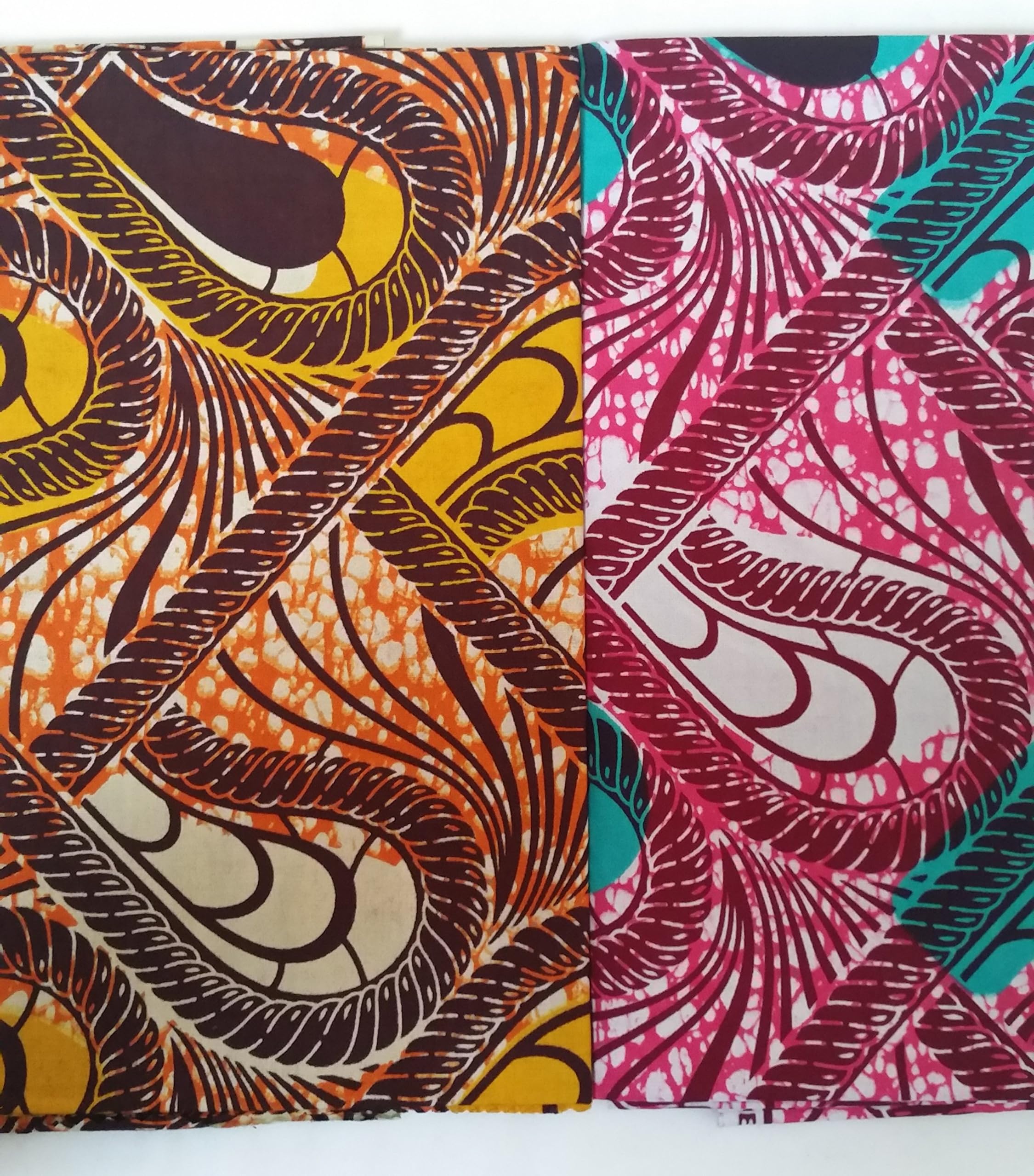 Mixed Craft African fabric Mitex Cotton 2 yards Orange and Fuchsia