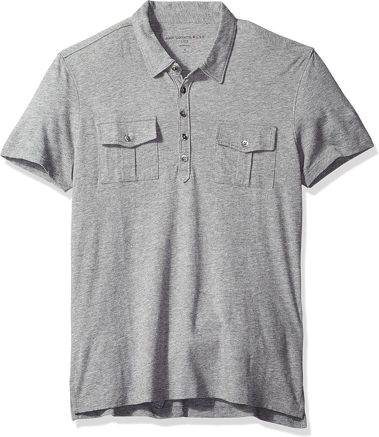 John Varvatos Men's 2Pocket Polo, Grey Heather, XLarge Amazon.ca Clothing & Accessories