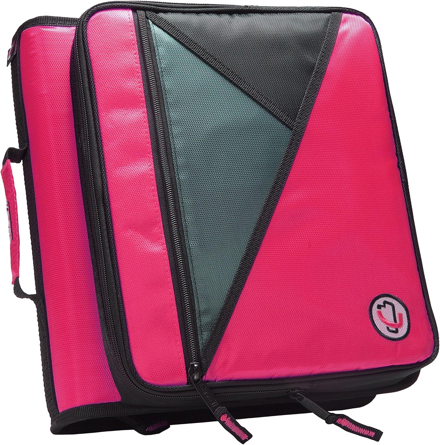 caseit Universal 2 3 Ring Zipper Binder, hält 33 cm Laptop, magenta