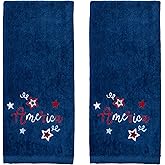 SKL Home by Saturday Knight Ltd. America Script Hand Towel Set, Navy