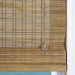 ARLO BLINDS Sheer Bamboo Roman Shades with Valance