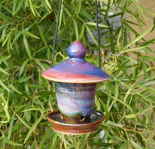 Amazon Com 609 Bird Feeder Wheel Thrown Ceramic Pottery Handmade