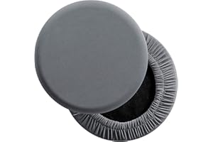 LUSHVIDA Round Bar Stool Covers - Super Soft and Washable Elastic Stool Cushion Slipcover for Dia.14-16" Chair, Set of 2