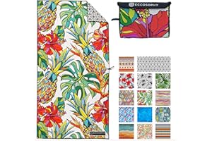 ECCOSOPHY Microfiber Beach Towel - Sand Free Towels are Quick Dry, Light Weight, Super Absorbent - Perfect Pool, Travel, Cruise, Camping Essentials - Oversized Extra Large for Adults 71x35 in