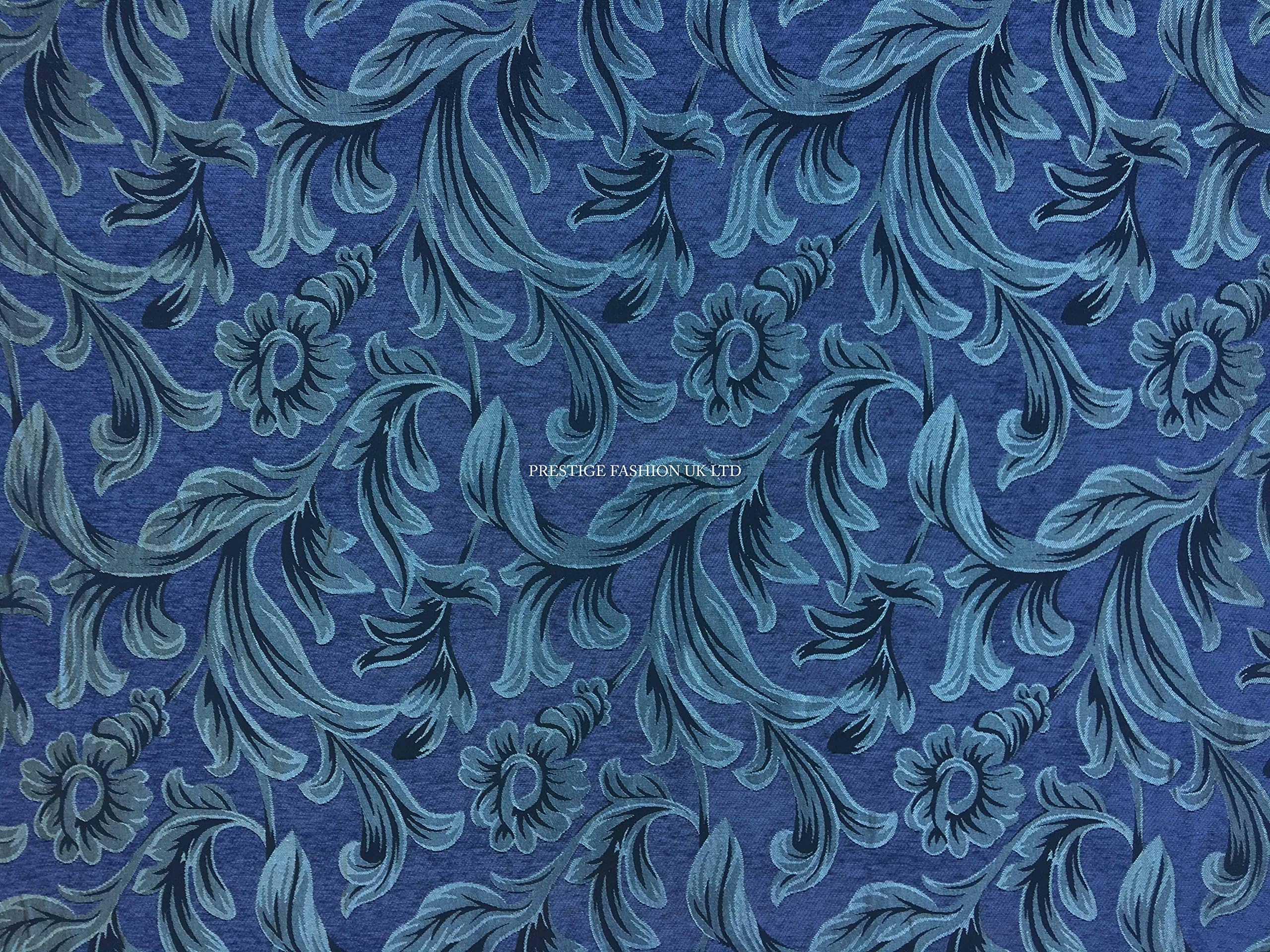 PRESTIGE Tapestry Fabric Floral Flowers Designer Upholstery Fabrics Curtains/Cushions/Roman Blinds/Duvet Material - Per Metre (Grey)