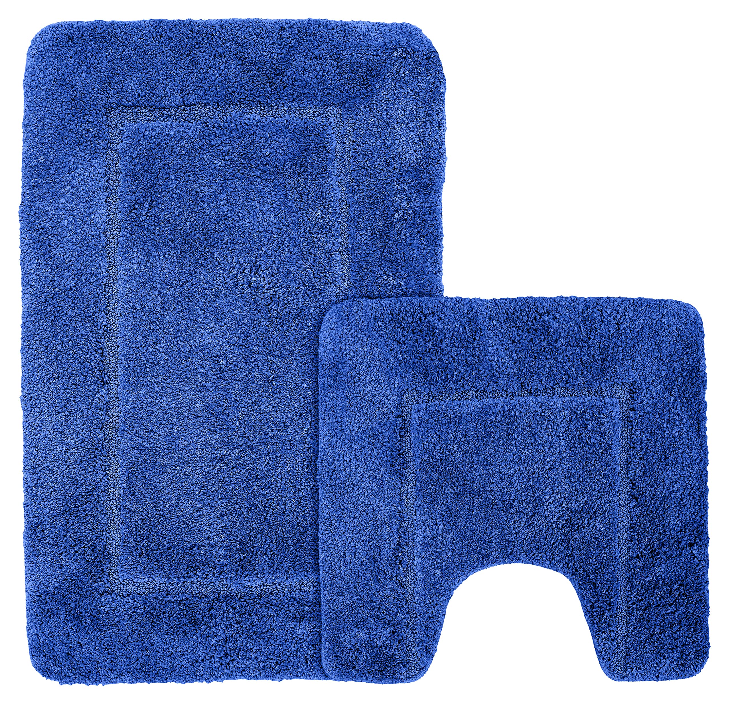 Velosso Super Soft Microfibre High Density Bath Mat Pedestal Mat Set Anti Slip Super Absorbent (Royal)