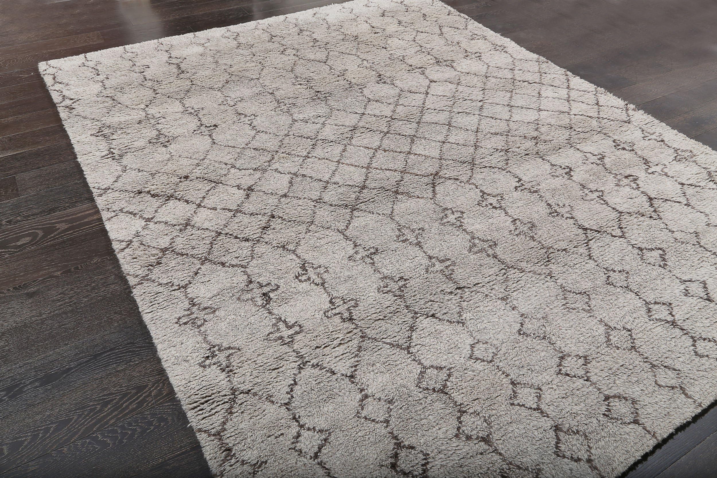 Rugsville Moroccan Beni Ourain Grey Wool Rug 12188 9x12