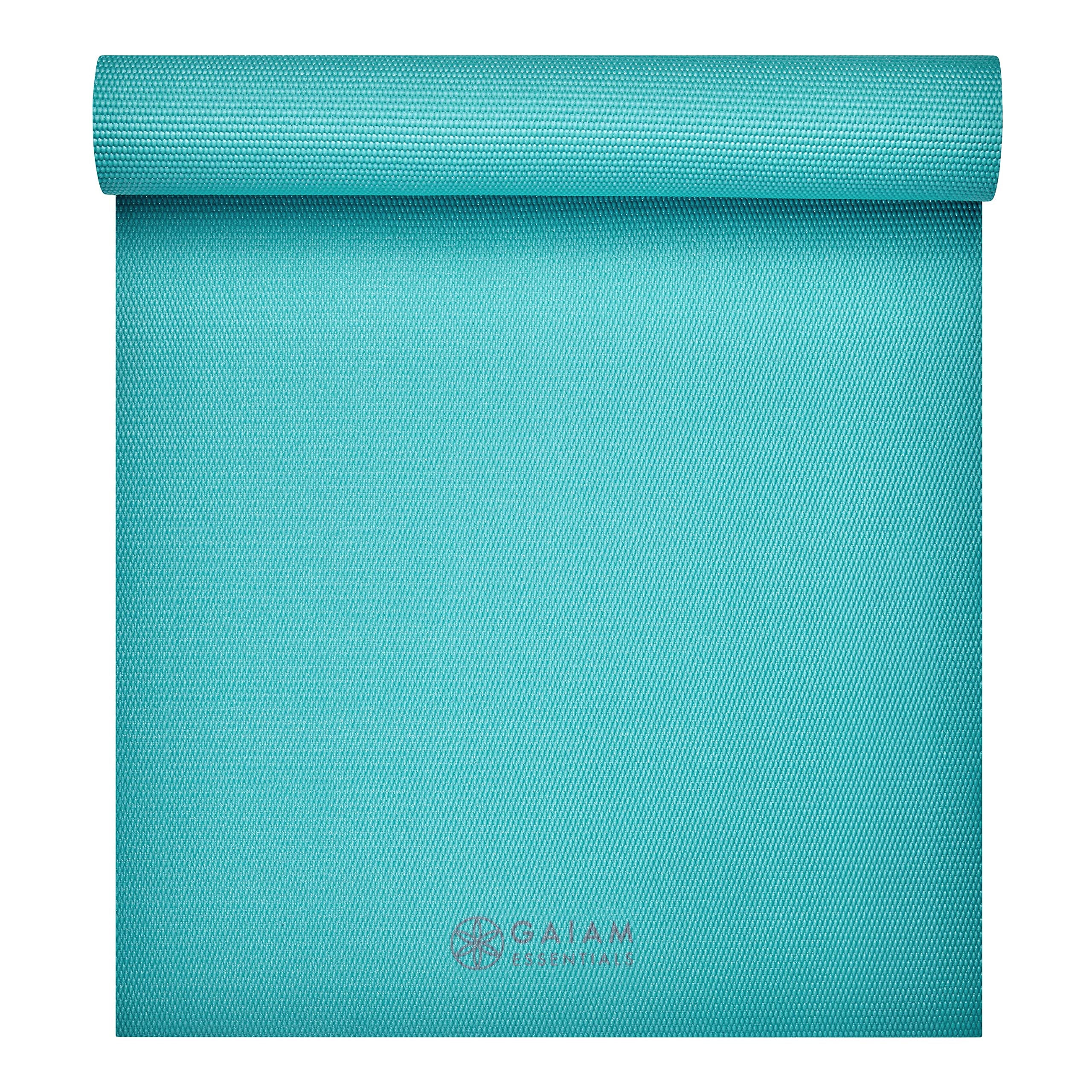 Gaiam Essentials Premium Yoga Mat with Carrier Sling, Teal, 72 InchL x 24 InchW x 1/4 Inch Thick