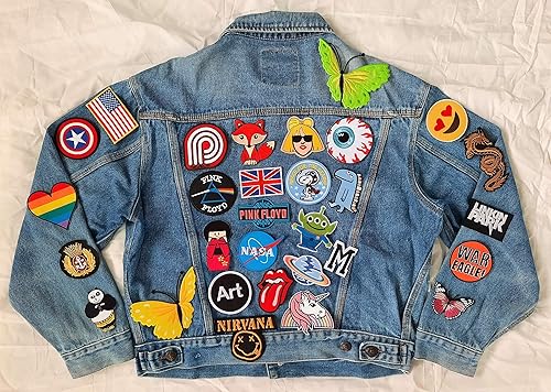 vintage jean jacket with patches