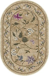 Brumlow MILLS Butterfly Floral Area Rug for Kitchen, Living Room or Home Accent Carpet, 30"x46", Topaz