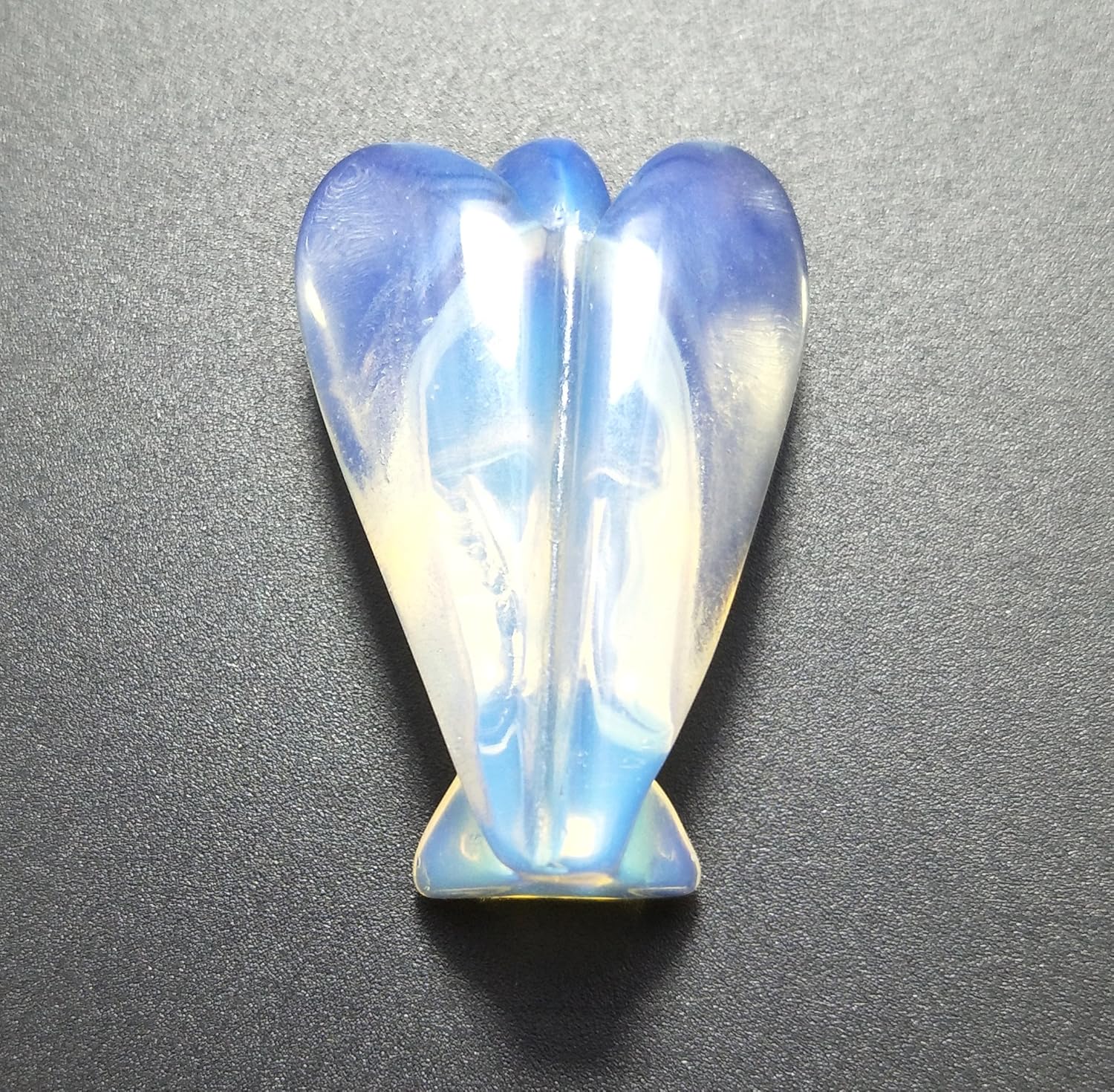 Pocket Size Guardian Angel Made Opalite Stone, Amulet Prayer Angel, Purple, 1 Piece - Image 4