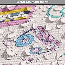Lunarable 90s Fabric by The Yard, Pattern of