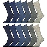 Easton Marlowe Mens Dress Socks 12 Pack Combed Cotton Classic Patterns No Seam Comfort