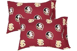 College Covers Everything Comfy Florida State Seminoles Pillowcase Pair, Standard, 20" x 30", Includes 2 Pillowcases