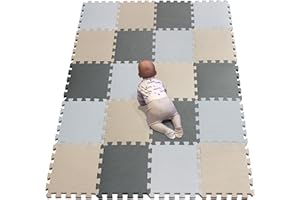 YIMINYUER® 20 Tiles (30cm×30cm×1cm Each Tile) Baby Soft Puzzle Play Mats, Kids Thick EVA Foam Floor, Toddlers & Children's Soft Interlocking Mat R01R10R12G301020