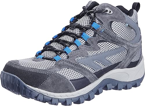 Hi Tec Men S Charcoal Black And Blue Leather Trekking And Hiking Boots 11 Uk Buy Online At Low Prices In India Amazon In