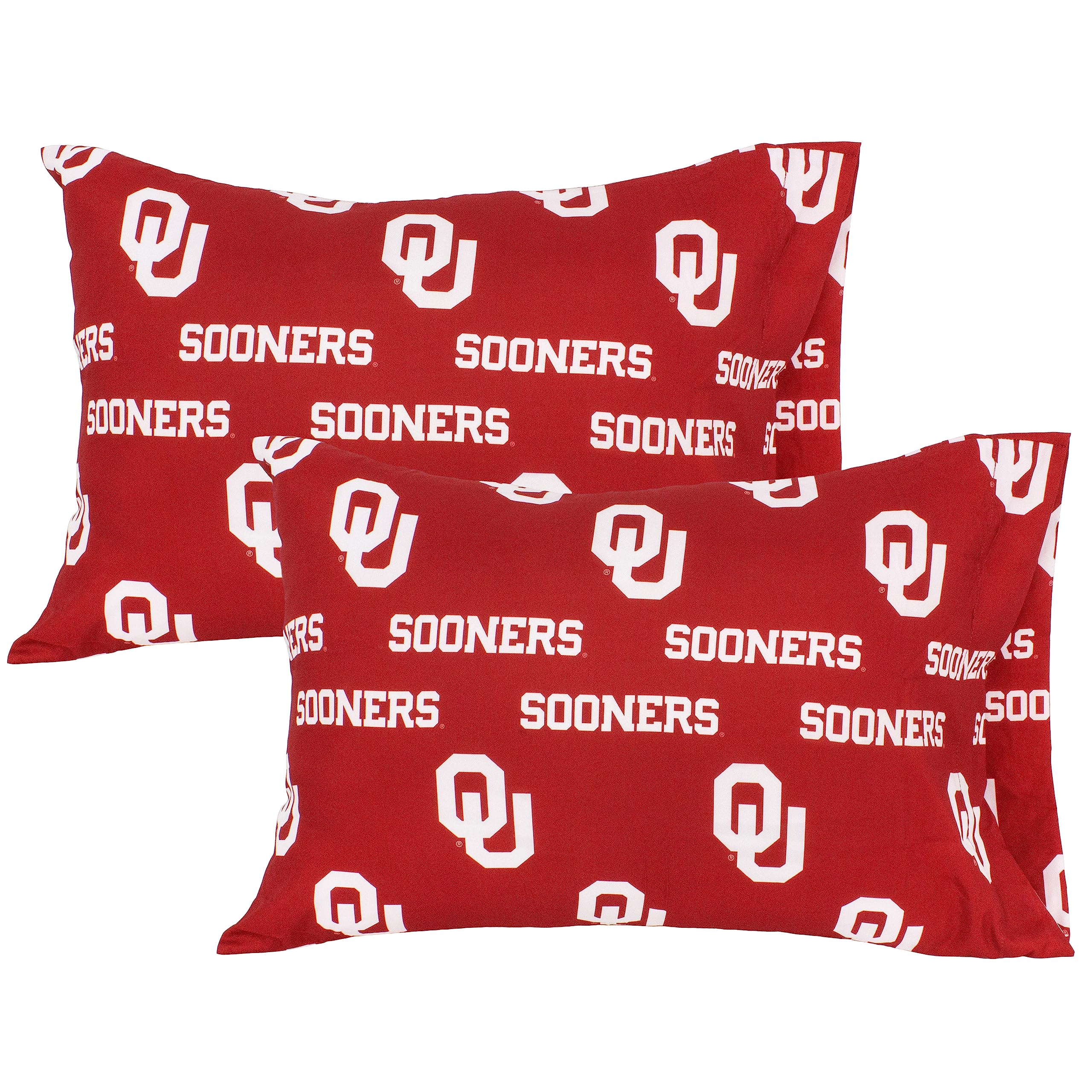 Photo 1 of College Covers Everything Comfy Oklahoma Sooners Pillowcase Pair, Standard, 20" x 30", Includes 2 Pillowcases