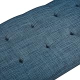 Amazon Basics Modern Padded Upholstered Bench Navy Blue 112 cm view 7