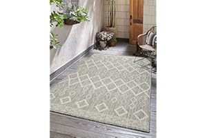 Adiva Rugs Outdoor Indoor Area Rug, Weather Resistant, Easy to Clean, Stain Resistant Floor Mat for Dining Room, Backyard, Deck, Patio (Silver Weiss, 7'10" x 10')