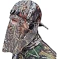 Mossy Oak Break-Up Camo Face Mask Rear Facing Hat for Hunting, Officially Licensed Camouflage