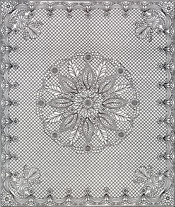 PRE Printed WHOLECLOTH Quilt Tops with Binding Welsh Beauty White